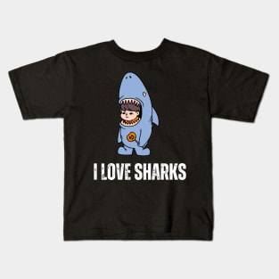 i love sharks Kids T-Shirt